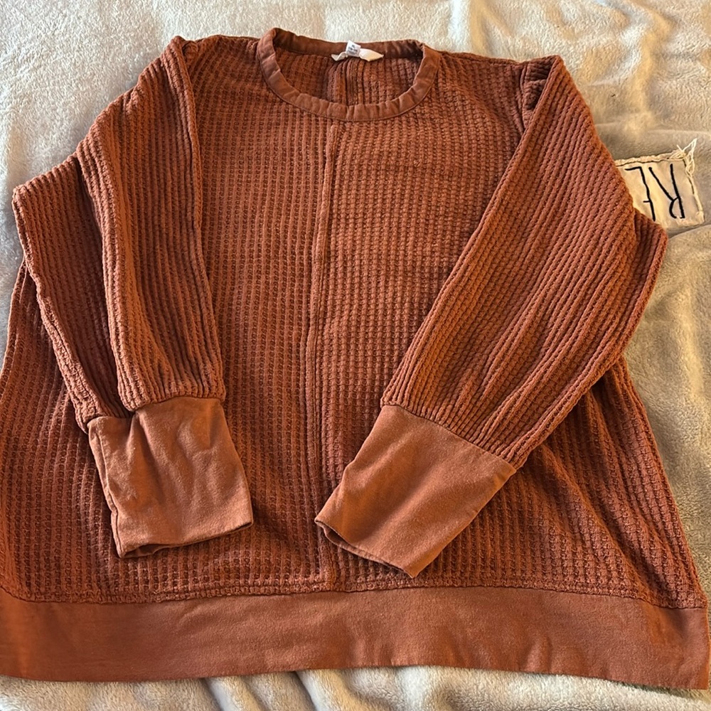 Rust colored shirt with texture